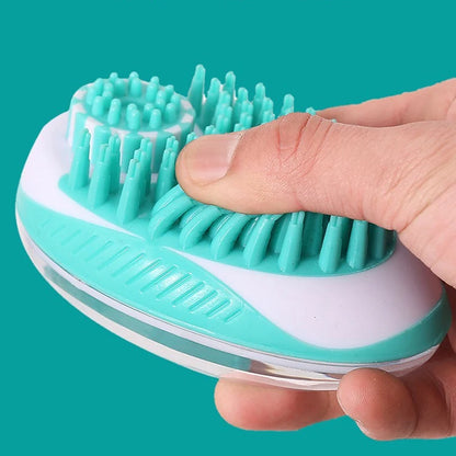 Pet Dog Cat Bath Brush 2-in-1 Pet SPA Massage Comb Soft Silicone Pet Shower Hair Grooming Cmob Dog Cleaning Tool Pet Supplies - MyBestMate