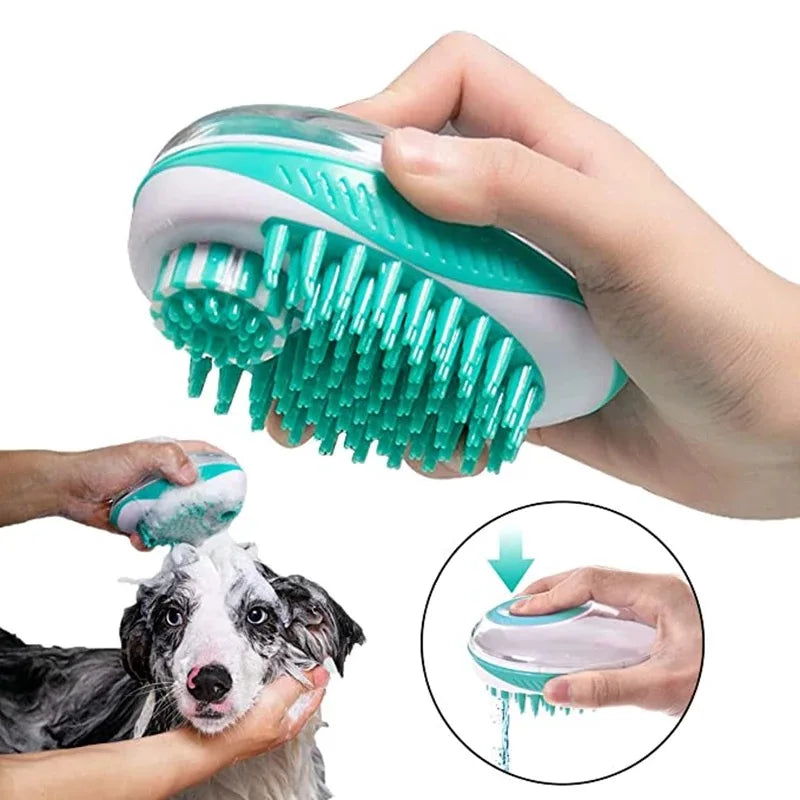 Pet Dog Cat Bath Brush 2-in-1 Pet SPA Massage Comb Soft Silicone Pet Shower Hair Grooming Cmob Dog Cleaning Tool Pet Supplies - MyBestMate