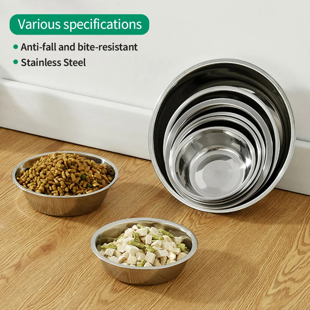 Large Capacity Dog Bowl Stainless Steel Pet Feeding Bowl Cat and Dog Food Drinking Bowl Metal Feeder Bowl Durable and Cheap - MyBestMate