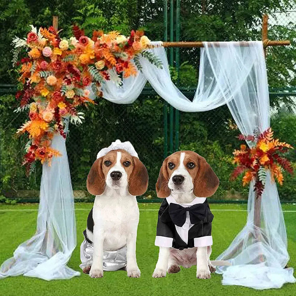 Dog Tuxedo Dog Suit Puppy Pet Tuxedo Wedding Party Costume Dog Prince Bow Tie Shirt Formal Dog Weeding Attire Dogs Cats Clothes - MyBestMate