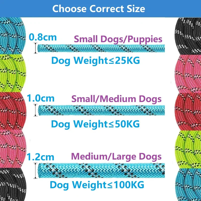 120/150/200/300CM Strong Leashes for Dogs Soft Handle Dog Leash Reinforced Leash for Small Medium Large Dogs Big Dog Supplies - MyBestMate