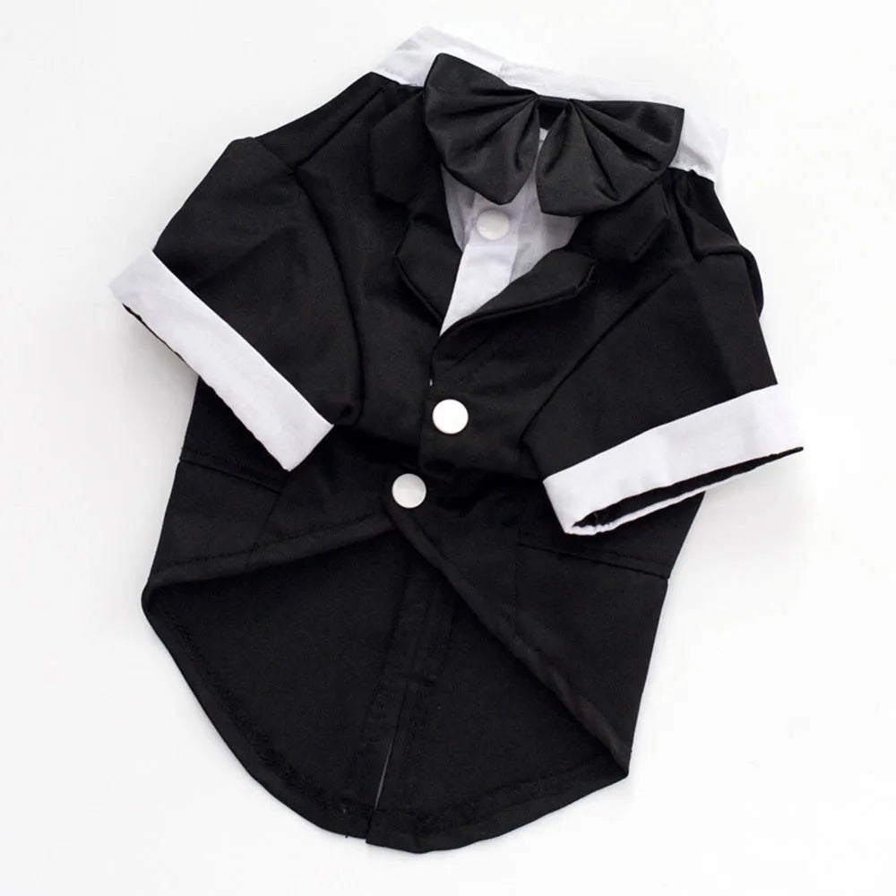 Dog Tuxedo Dog Suit Puppy Pet Tuxedo Wedding Party Costume Dog Prince Bow Tie Shirt Formal Dog Weeding Attire Dogs Cats Clothes - MyBestMate