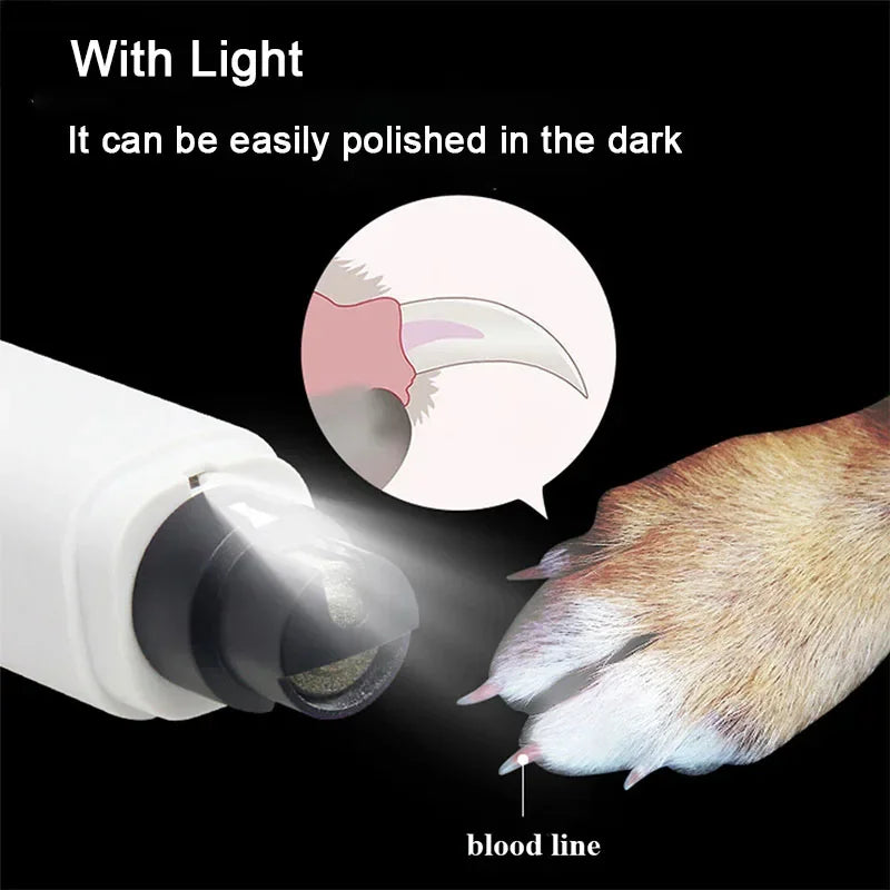 Electric Dog Nail Clippers for Dog Nail Grinders Rechargeable USB Charging LED Light Pet Quiet Cat Paws Nail Grooming Supplies - MyBestMate