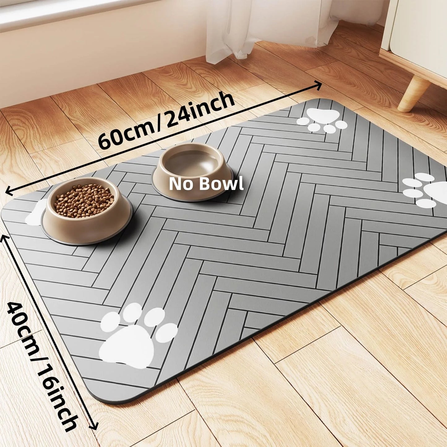 Pet Feeding Mat-Absorbent Pet Placemat for Food and Water Bowl, with Waterproof Rubber Backing, Quick Dry Water Mat for Dog Cat - MyBestMate