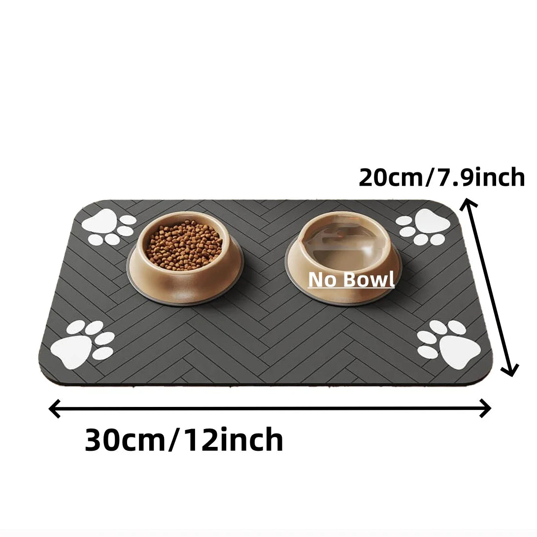 Pet Feeding Mat-Absorbent Pet Placemat for Food and Water Bowl, with Waterproof Rubber Backing, Quick Dry Water Mat for Dog Cat - MyBestMate