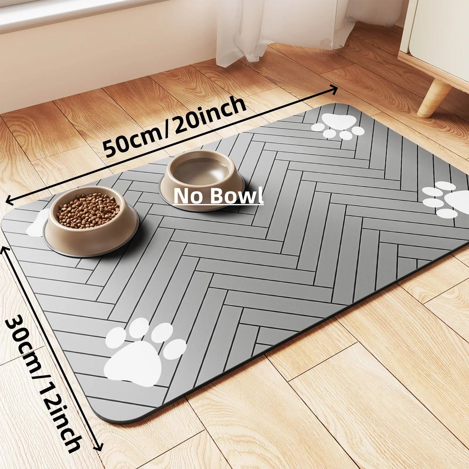 Pet Feeding Mat-Absorbent Pet Placemat for Food and Water Bowl, with Waterproof Rubber Backing, Quick Dry Water Mat for Dog Cat - MyBestMate