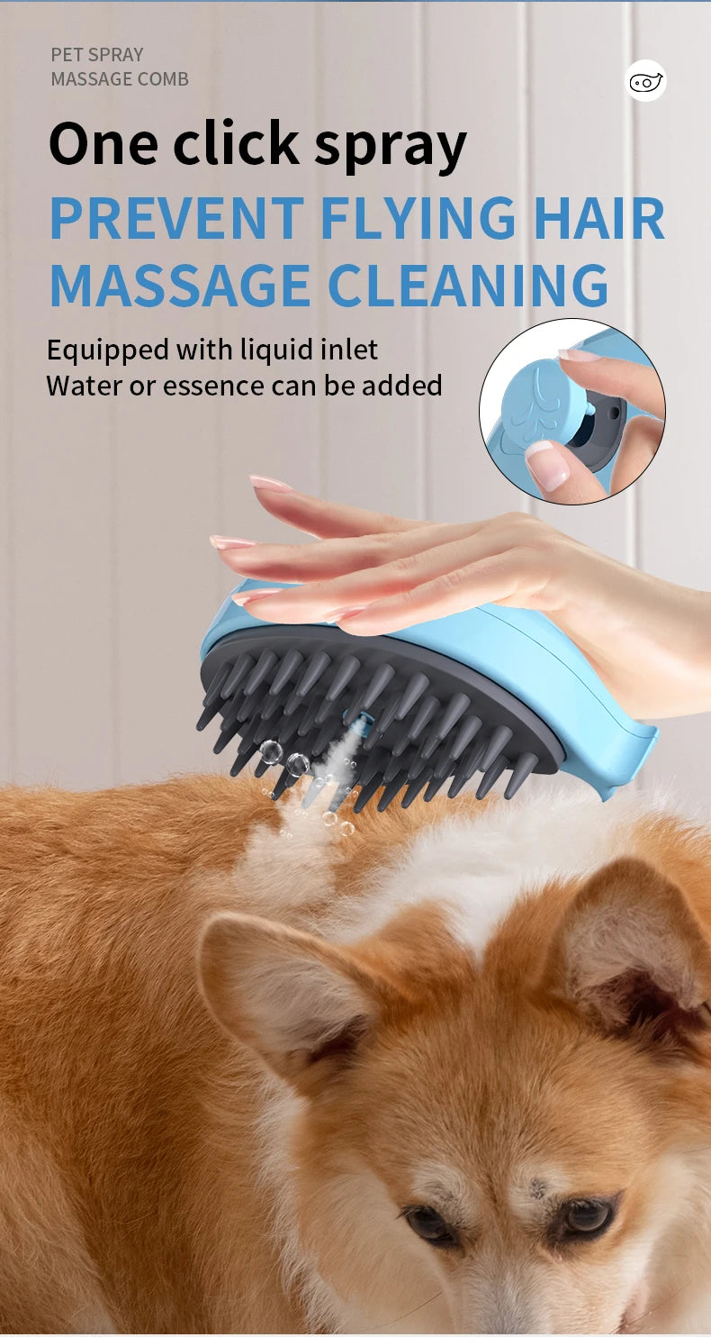 3 in 1 Pet Brush Cat Steam Brush Comb Dog Brush Electric Spray Cat Hair Brushes Massage Pet Grooming Hair Removal Combs - MyBestMate