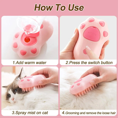 3 in 1 Pet Brush Cat Steam Brush Comb Dog Brush Electric Spray Cat Hair Brushes Massage Pet Grooming Hair Removal Combs - MyBestMate