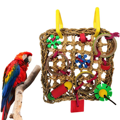 8PCS Set Combination Parrot Bird Toys Wood Articles Bite Pet Bird Toys For Parrot Training Bird Toy Swing Ball Bell Standing - MyBestMate